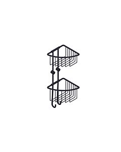 Giese Twin-Set Shower Basket 30020-14, removable without tools, 2 hooks, 2 baskets, matte black