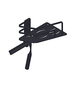 Giese Panier de douche Seaside 30782-14 crochet et raclette, modèle d&#39;angle, noir mat