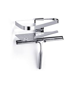 Giese Newport Duschkorb 3082402 Halter für Rasierer,Haken und Wischer, Eckmodell