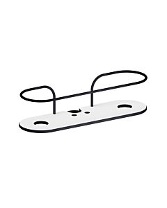 Panier de douche Giese 40600-14 avec porte-rasoirs latéral, fixation sur barre de douche, stratifié noir mat (HPL) blanc