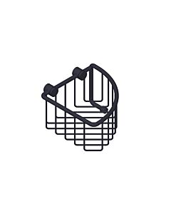 Giese Uni-Set shower basket 30018-14, removable without tools, 1 hook, corner model, matte black