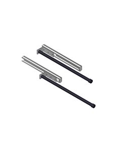 Giese towel rail 91313-14, matte black, with silver-colored anodized track.