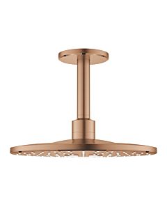 Grohe Rainshower shower set 26477DL0 warm sunset brushed, with ceiling outlet 142mm, 2 types of steel