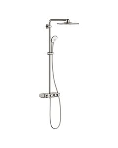Grohe Duschsystem 26507DC0 supersteel, mit AP-Thermostat, Duscharm 45cm schwenkbar