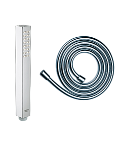 Grohe Euphoria Cube Stick Handbrause EcoJoy, wassersparend, mit Brauseschlauch, chrom, Set