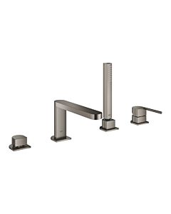 Grohe combinaison de baignoire Plus 4 trous 29307AL3 bain / douche inverseur, avec limiteur de température, graphite dur brossé