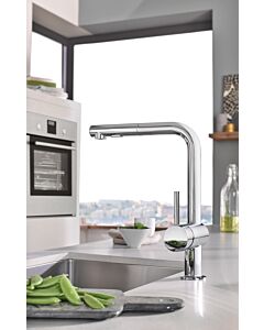 Grohe Minta Küchenarmatur 30274000 chrom, herausziehbarer Mousseurauslauf