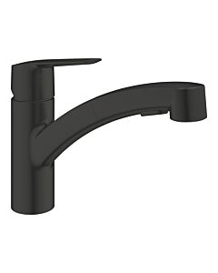 Grohe Start robinet de cuisine 303072431 noir mat, douchette extractible à double rinçage
