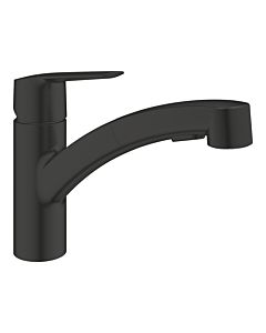 Grohe Start Küchenarmatur 303072431 schwarz matt, herausziehbare Dual Spülbrause
