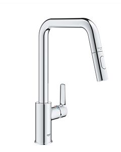Grohe Start Küchenarmatur 30631000 chrom, hoher Auslauf, herausziehbare Dual Spülbrause