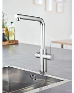 Grohe Blue Home Küchenarmatur 31454001 chrom, L-Auslauf, Starter Kit