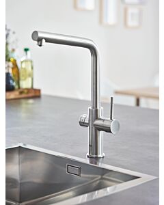 Grohe Blue Home Küchenarmatur 31454DC1 supersteel, L-Auslauf, Starter Kit