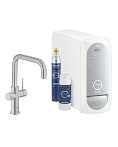 Grohe Blue Home Küchenarmatur 31456DC1 supersteel, U-Auslauf, Starter Kit