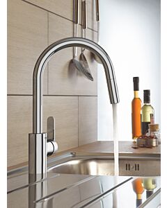 Grohe Get Küchenarmatur 31484001 chrom, mit C-Auslauf und Dual-Spülbrause