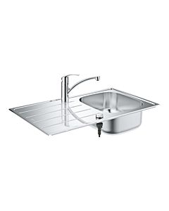 Grohe Einbauspüle-Set 31565SD1 86x50cm, 1 Becken, mit Einhebel-Spültischarmatur, Edelstahl