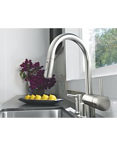 Grohe Minta mitigeur de cuisine 32321DC2 supersteel, douchette double extractible, bec en C