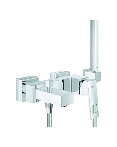 Grohe Eurocube Wannenarmatur 23141000 Aufputz, mit Brausegarnitur Euphoria Cube, chrom