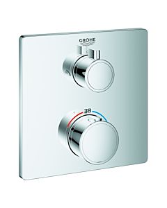 Grohe Grohtherm set de finition 24079000 chromé , thermostat de douche encastré avec inverseur 2 voies