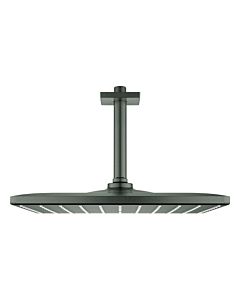 Grohe Rainshower douche de tête match0 26566AL0 graphite dur brossé, avec évacuation au plafond 14,2 cm, avec limiteur de débit