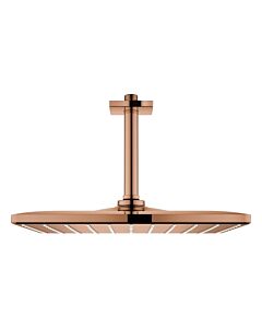 Ensemble de douche Grohe Rainshower Mono 310 Cube 26566DA0, sortie de plafond 14,2 cm, 1 jet, avec régulateur de débit, effet coucher de soleil chaud