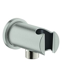 Coude de sortie murale Grohe Rainshower 26658DC0 1/2&quot;, avec support mural, rosace ronde, acier inoxydable