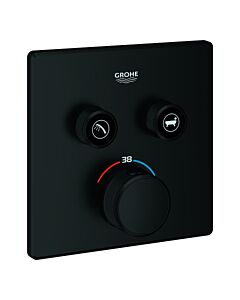 Grohe Grohtherm Smartcontrol installation set 291242430 concealed thermostat, 2 shut-off valves, square, matt black