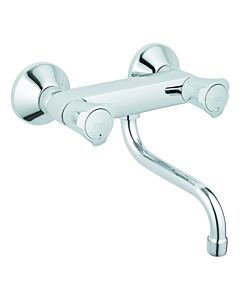 Grohe Spültisch-2-Griff-Wandarmatur Costa 31187001 chrom, schwenkbarer Auslauf