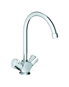Grohe Armatur Spültisch-Zweigiff Costa neu chrom, schwenkbarer Rohrauslauf