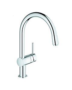 Grohe Minta Küchenarmatur 32918000 chrom, ausziehbarer Mousseurauslauf