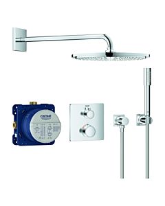 Grohe Grohtherm Unterputz-Duschsystem 34730000 chrom, mit Unterputz-Thermostat, Brausearm 42,2cm