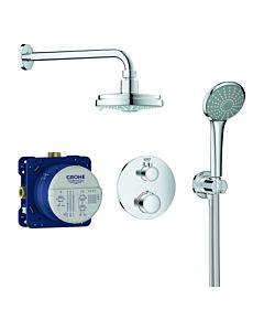 Grohe Grohtherm UP shower system 34735000 chrome, with concealed thermostat, shower arm 16cm