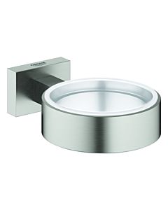 Grohe Essentials Cube Halter 40508DC1 supersteel, pour verre, Seifenspender / bol