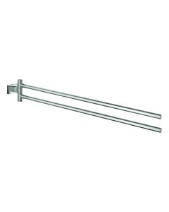 Grohe Essentials Cube porte-serviettes 40624DC1 supersteel, 2 bras, 43,9 cm, pivotante , fermeture dissimulée