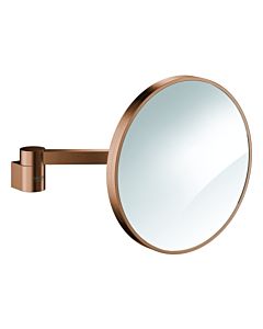 Miroir cosmétique Grohe Selection 41077DL0, grossissement x7, fixation murale, sans éclairage, finition brossée « coucher de soleil chaud »