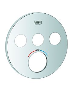Grohe SmartControl Ersatz-Rosette 49035000 für Unterputz-Thermostat, rund, mit 3 Absperrventilen, chrom