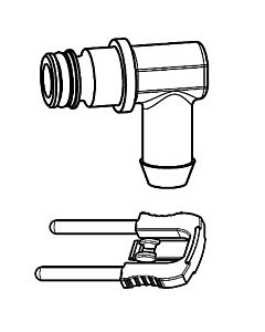 Grünbeck elbow fitting with locking clip 128030e incl. locking clip