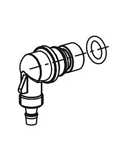 Grünbeck brine connection angle with 187139e locking bracket, black