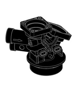 Grünbeck control valve housing with water meter 188510e