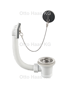 HAAS Ab-/Überlaufventil 2018 für Kunststoff-Rundwaschbecken, Küche, Spüle