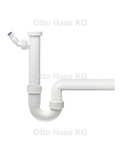 HAAS Spülen-Siphon 2910 DN 40, 1 1/2", mit Geräteanschluss, Polypropylen, weiß
