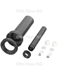 HAAS wall WC connection fitting 3603 DN 110, white cover caps, 300mm, toilet