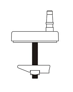 Fixation Pagette enfichable 793100200 en acier inoxydable, vue de dessus pour fixation intégrée