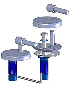 Haro Scharnier 407545 T6202H, Edelstahl, Drehpunkthöhe 24mm, TakeOff BVO-Spreizdübel