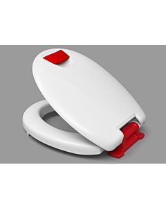 Haro WC siège 527604 charnières en acier inoxydable, SolidFix, non réglable, poignées blanc