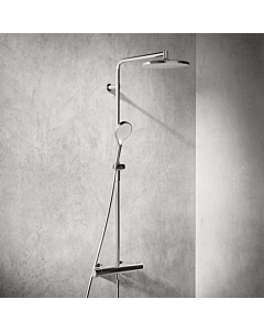 Système de douche HANSAVIVA Hansa 65159201 douche à effet pluie, thermostat, montage mural, chromé