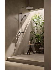 Système de douche Hansa AURELIA avec thermostat 4719910380, douche de pluie, mural, 3 jets, rond, acier brossé