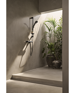 Système de douche HANSAPRISMA Hansa avec thermostat, montage mural, 770 mm, noir mat