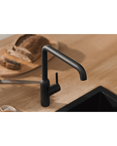 Robinet de cuisine Hansa HANSAVANTIS Style 5420220733, à commande latérale, saillie de 223 mm, noir mat