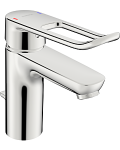Hansa Hansaclinica mitigeur lavabo 45012186 avec garniture de vidage , levier d&#39;étrave, saillie 114 mm, chromé
