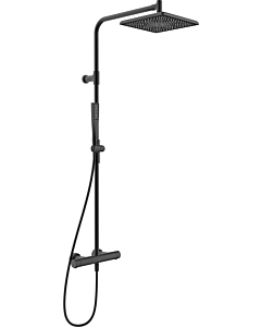 Système de douche Hansa AURELIA avec thermostat 4719911333, douche de pluie, mural, 1 jet, carré, noir mat